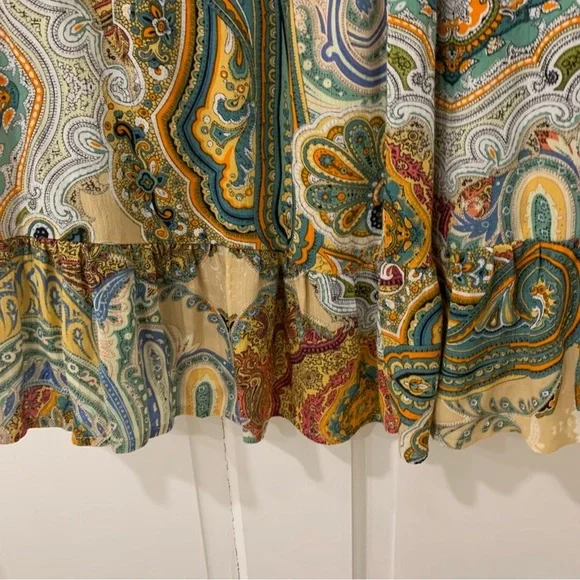 Umgee Women’s Boho Oversized Tunic Mini Dress Fall Flowy Peasant Sleeve Size L - Picture 10 of 12